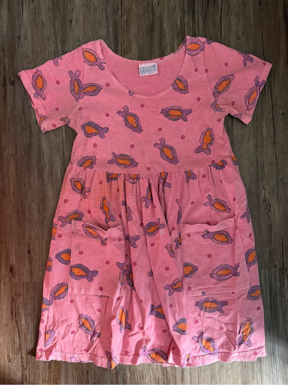 Fish-Print Short Sleeve Dress 🐟